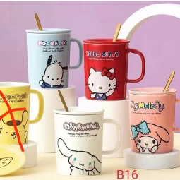Promo Gelas mug tutup keramik ori sanrio hello kitty, my melody, cinnamoroll