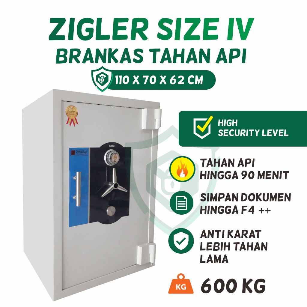 Brankas Tinggi 1,1m Brankas Tahan Api Zigler Safe Size 4 Brankas Kualitas Bagus Free Ongkir Surabaya