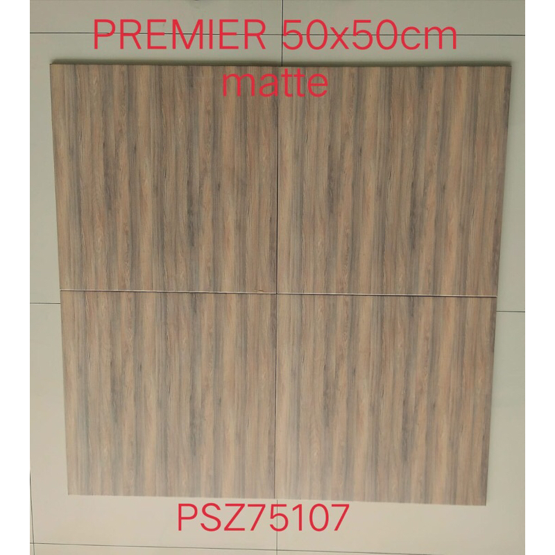 Keramik Motif Kayu Ukuran 50x50 Tekstur Doff (Coklat Tua)