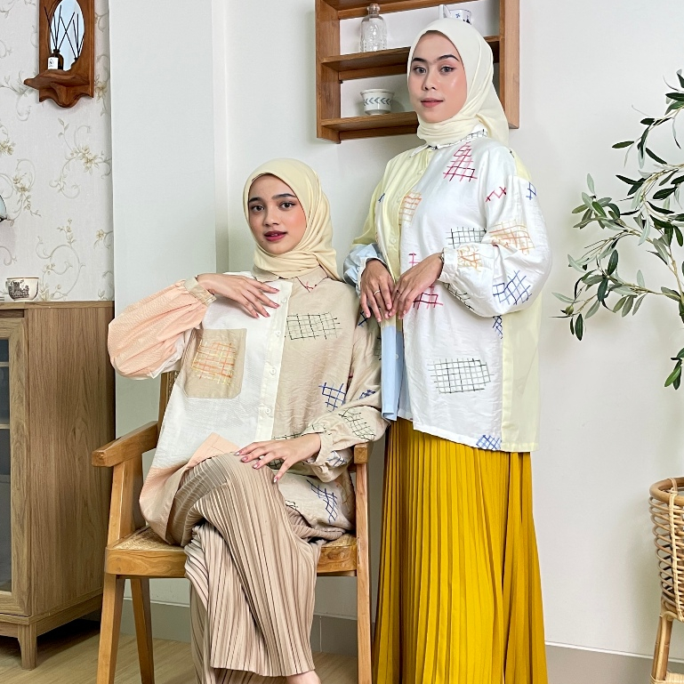 Eleanorre Monera Yellow Tunic Atasan Muslim Wanita