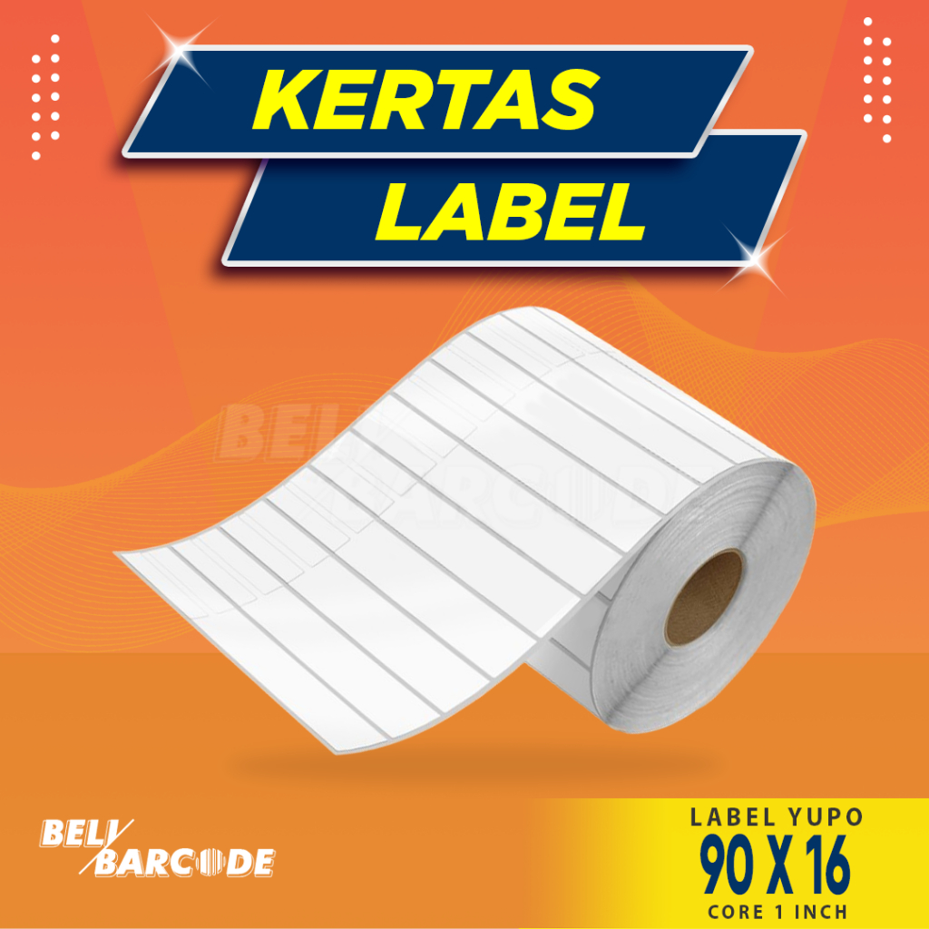 

LABEL STIKER KUALITAS BAGUS YUPO EMAS 90X16 2500pcs TAHAN PANAS