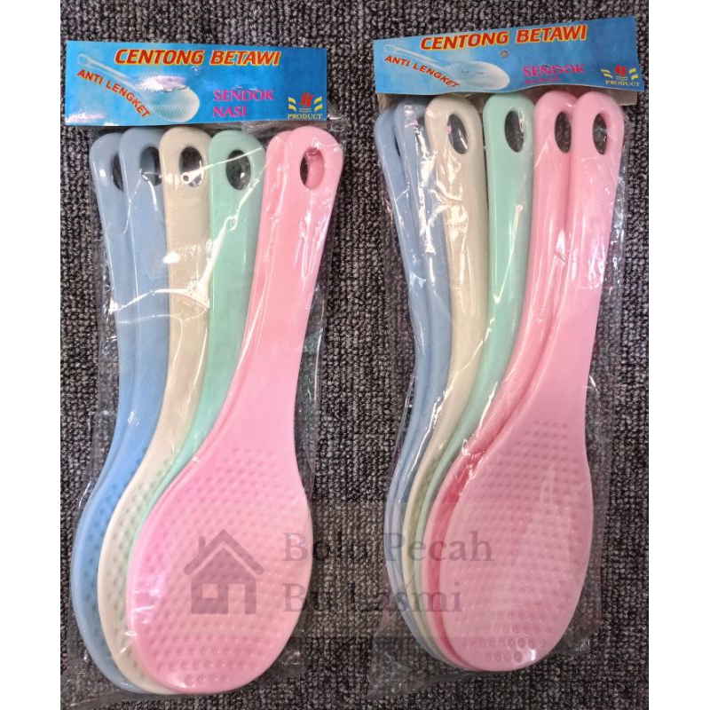 GROSIR 1 LUSIN 12 PCS Centong Nasi Plastik Pipih Betawi / Centong Nasi Anti Lengket / Centong Nasi M