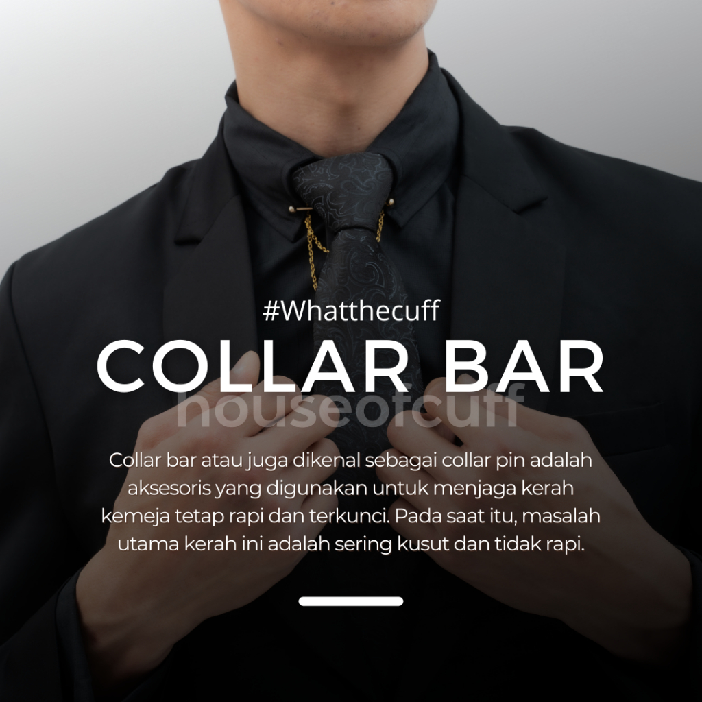 houseofcuff collar bar instant / tempel dengan rantai untuk kerah dasi