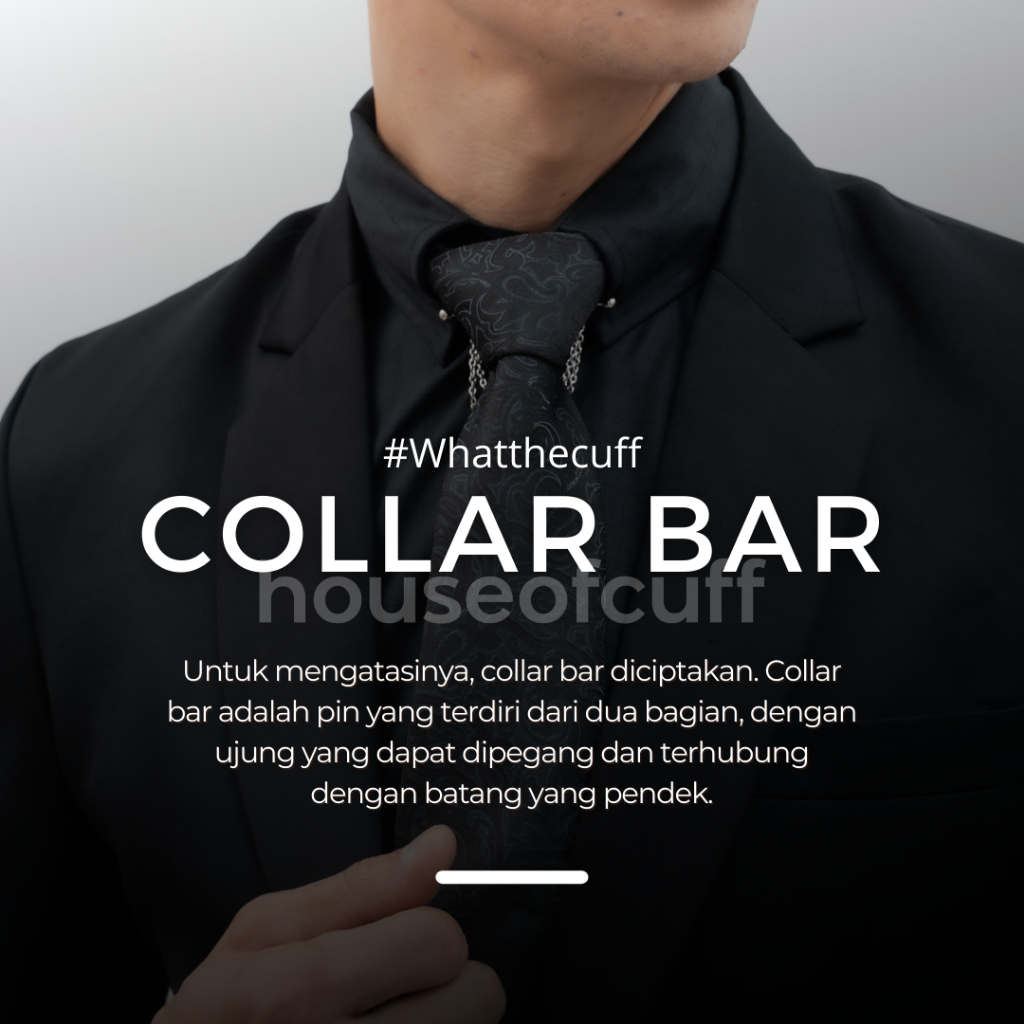 houseofcuff collar bar instant / tempel dengan rantai untuk kerah dasi