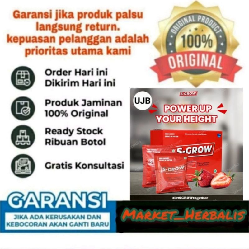 S-Grow Asli Susu Penggemuk Badan Cepat Original Herbal Alami