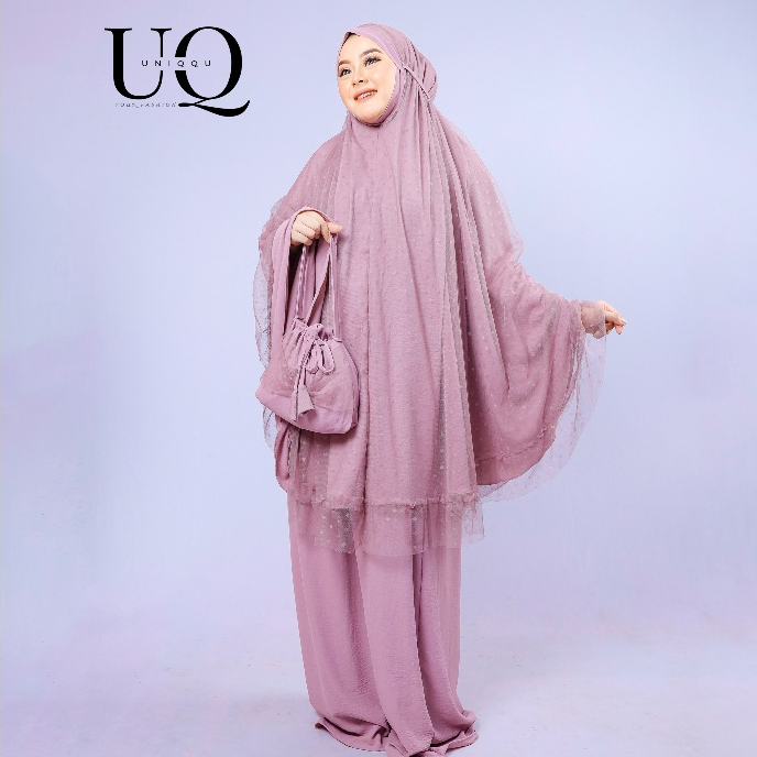 SADELI - Mukena Dewasa Aiza Tile Brokat Penutup Dagu Jumbo Mewah