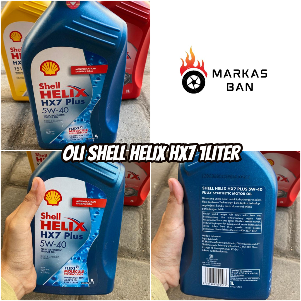 OLI SHELL HX7 1 LT //OLI SHELL HELIX HX7 5W-40 FULL SYNTHETIC SN Plus 1 LITER ORIGINAL