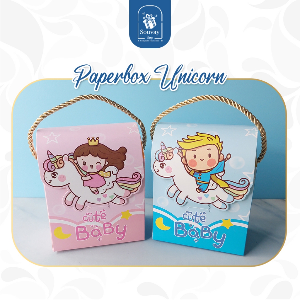 

1PCS - PAPERBOX UNICORN - Box Dus Snack Ulang Tahun Anak Kotak Snack Ulang Tahun Goodiebag Paperbag Souvenir Ulang Tahun Anak Box Perlengkapan Pesta Murah Meriah