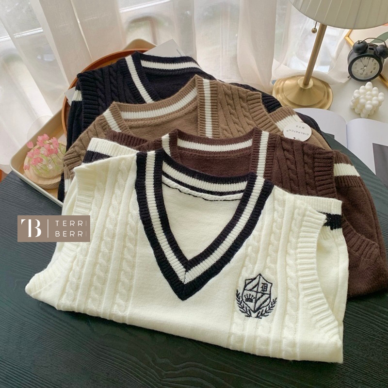 XX_SASTI - NA-RI VEST KNIT KOREAN SCHOOL GIRL - ROMPI RAJUT PREMIUM SERAGAM KOREA