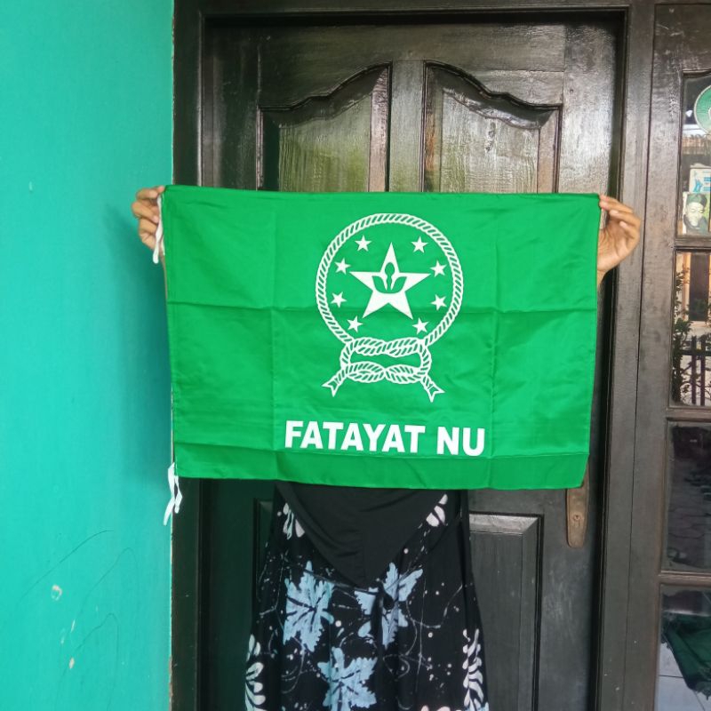 Bendera Fatayat NU Bahan Satin Sablon Hijau Ready Stok
