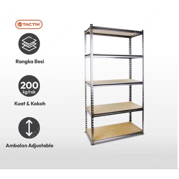 Tactix Rak Besi 5 Tingkat - Silver