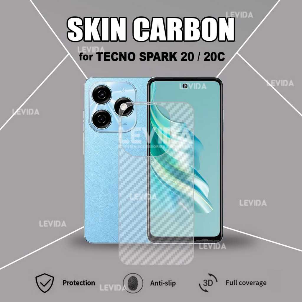 Skin Carbon Tecno Spark 20 Tecno Spark 20C Tecno Spark 20 Pro Tecno Spark 20 Pro Plus Skin Back 3D A