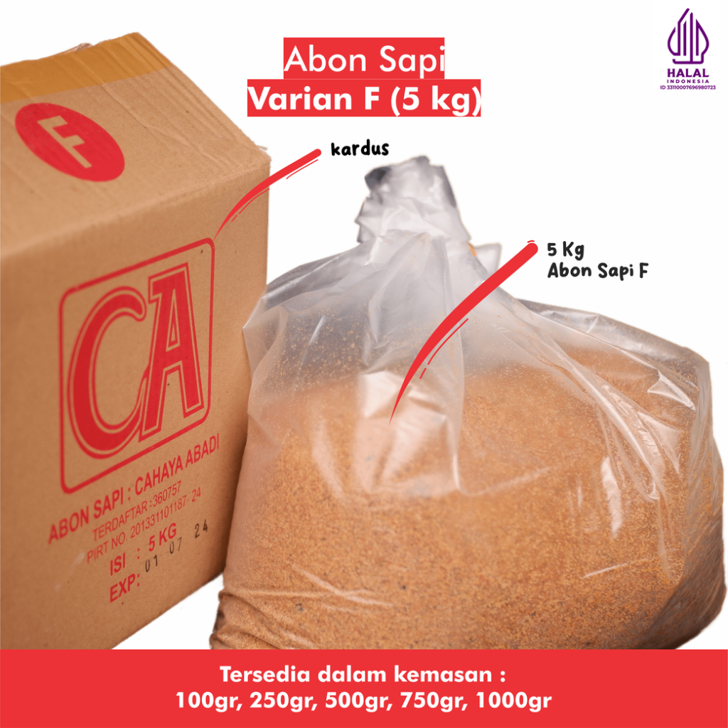 

GROSIR 5KG Cahaya Abadi Abon Sapi "F