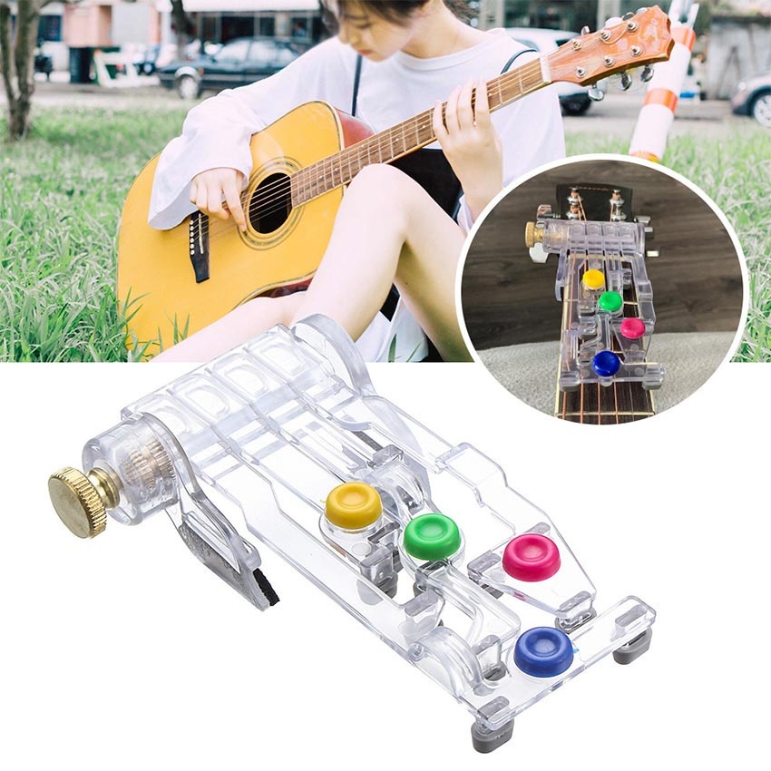 NEW Alat Bantu Belajar Gitar Alat Bantu Kunci Senar Adjustable Fred Tune Pemula Guitar Anti Sakit