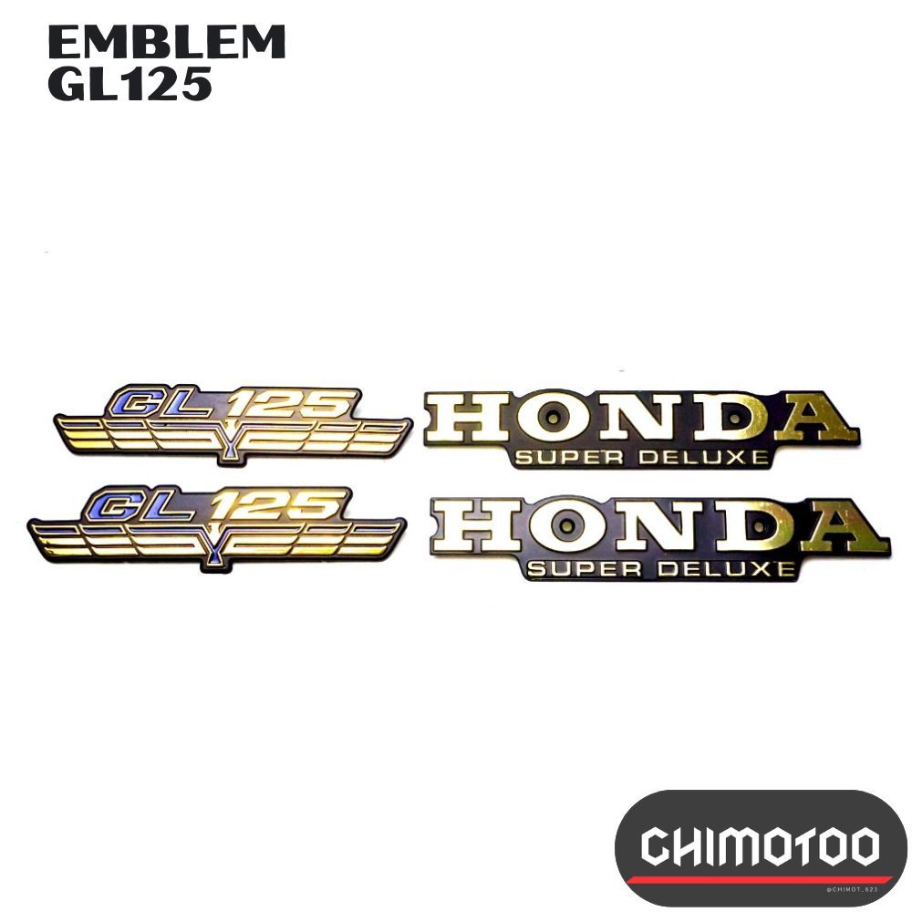 Emblem Tangki + Emblem Bok Aki Honda Gl 125 Gl125