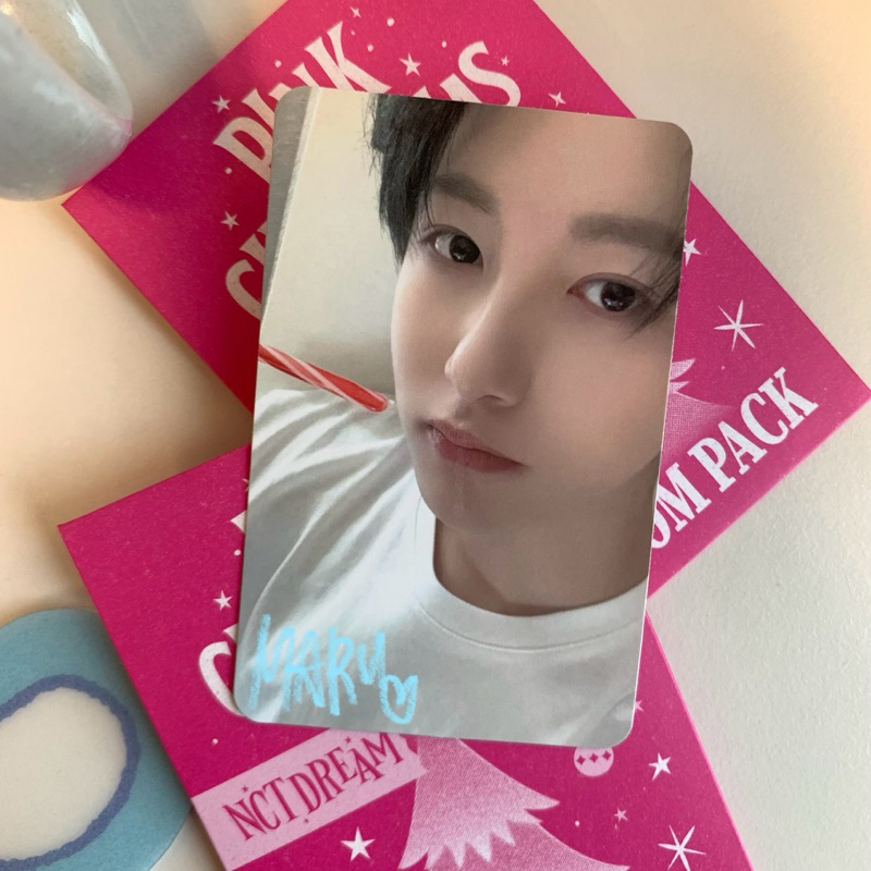 pc photocard renjun pink christmas nct dream
