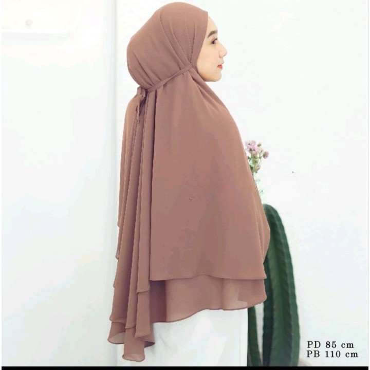 Hijab Jilbab Khimar Bergo Kerudung Syari Jumbo Kayla 2 Layer