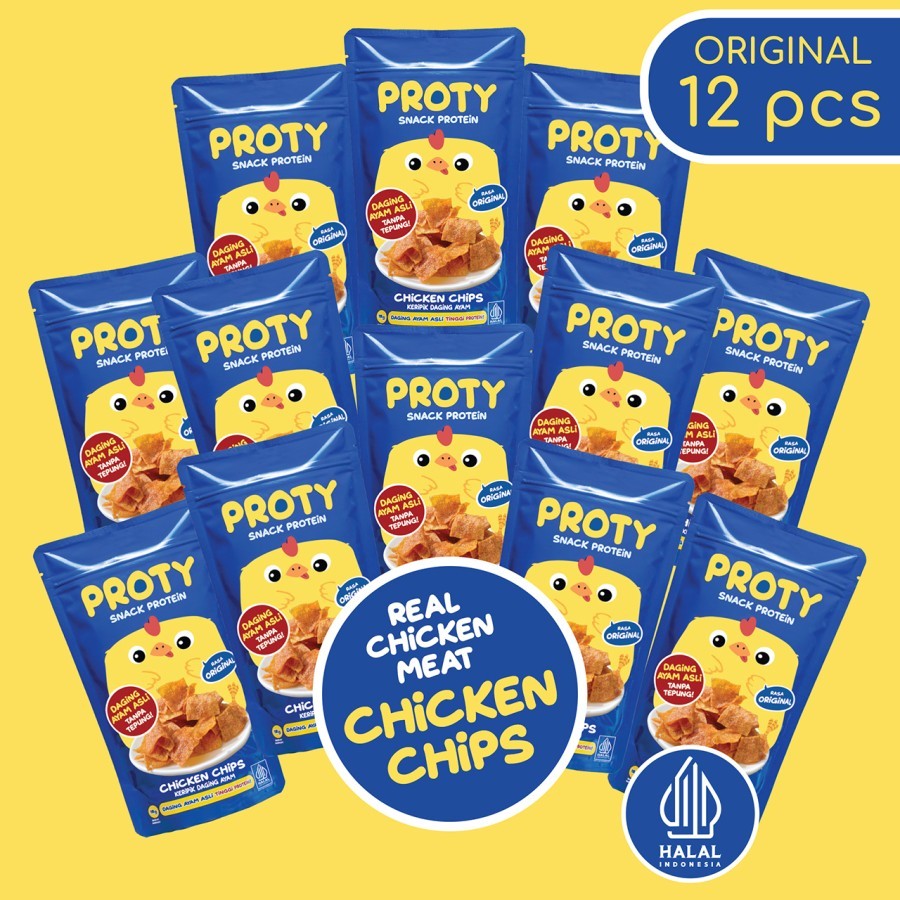 

PROTY Rasa Original Bundle 12 Chicken Chips Kriuk Tinggi Protein bekal Anak Sekolah