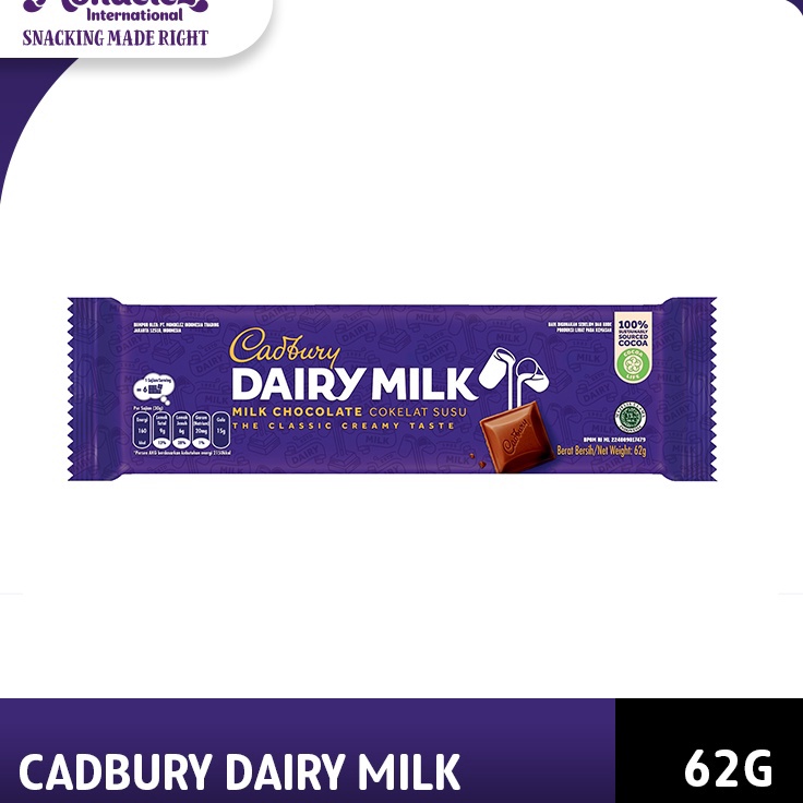 

KODE VWLWZ Cadbury Dairy Milk Chocolate Original Regular 62g coklat dengan susu untuk Camilan