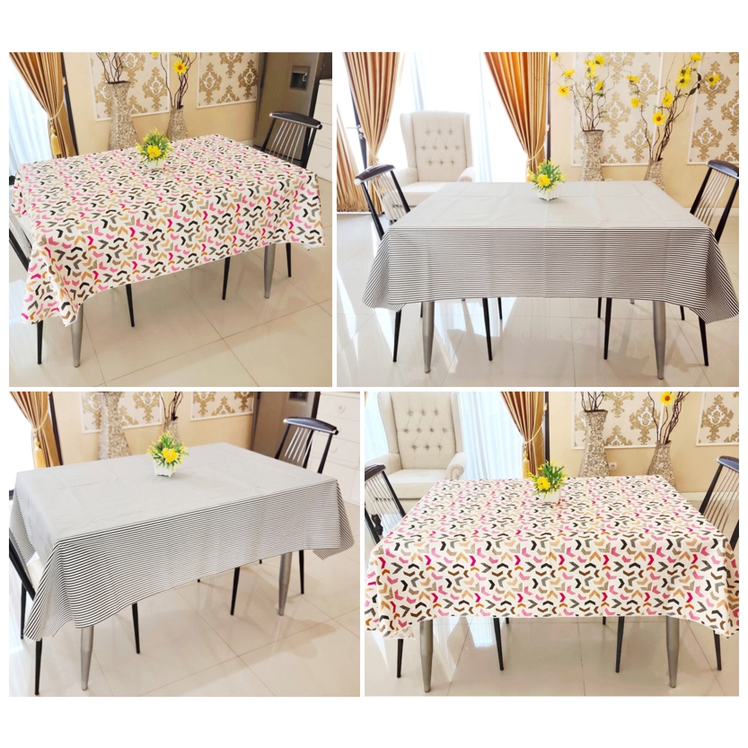 Taplak Meja Makan Bahan Kanvas Aneka Motif Minimalis Aesthetic | Table Runner Set | Dekorasi Rumah