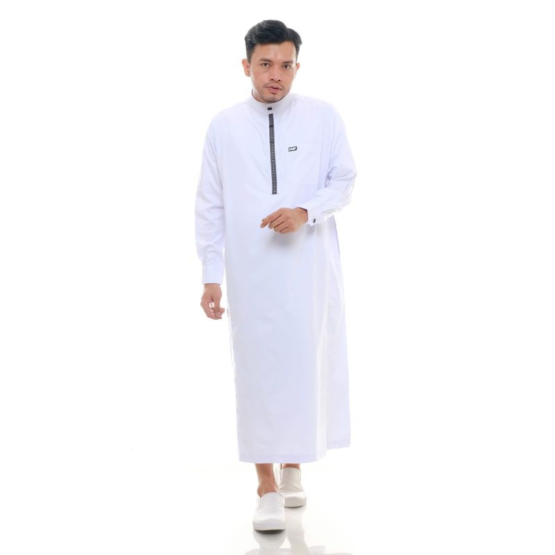 Baju Gamis Jubah Hanif pria dewasa Haramain List Manset terbaru keren