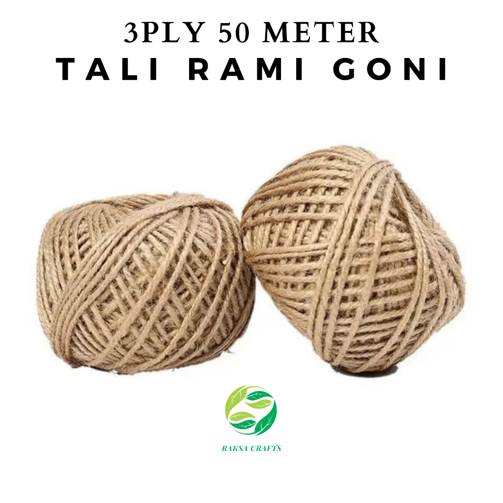 

Tali Goni / Tali Rami 3 PLY (50 Meter) Tali Goni Meteran | Tali Goni Murah Tali Rami Roll untuk Undangan Souvenir Hampers Paperbag Bahan Baju Adat Papua Tali Hiasan Kerajinan DIY