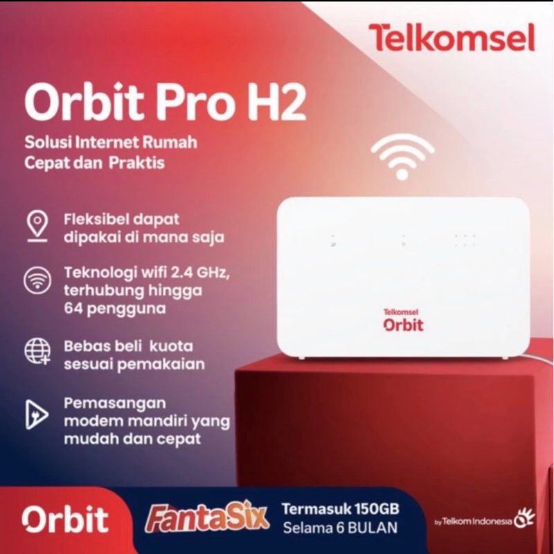Modem Telkomsel Orbit Pro H2 (FREE KUOTA 150gb/ 6 bulan)