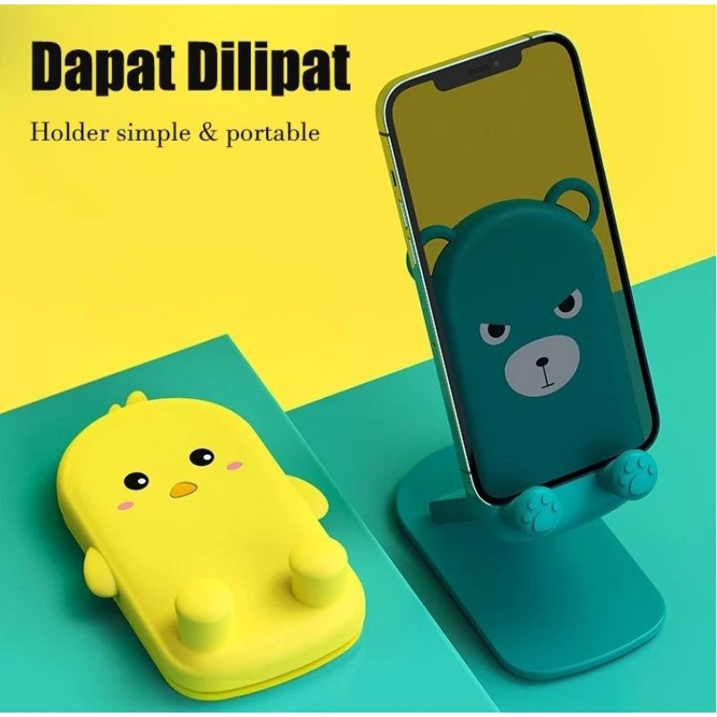 Holder stand hp karakter HD 40/Dudukan hp tablet lipat karakter