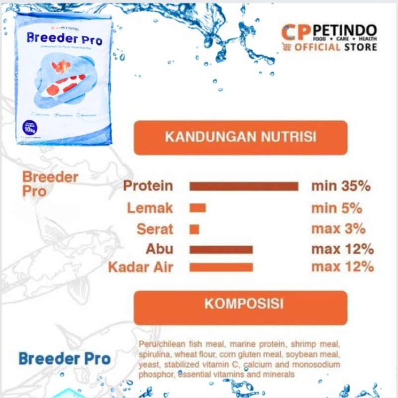 Makanan ikan koki koi BREEDER PRO 1MM 2MM 5MM 10KG