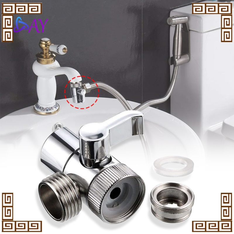 Kran Keran Adaptor/Pemisah Air Konektor/Air Konektor Bidet/Adapter Kran Shower Wastafel/Water Tap Co