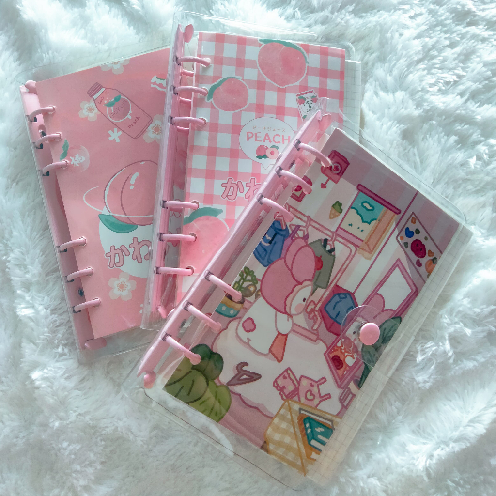 

Binder Note A6 Cute Peach Premium isi 100 lembar yang cocok untuk buku catatan/journaling/ daily planner