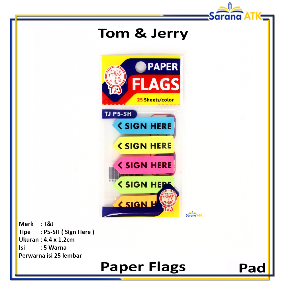 

Tom & Jerry – Kertas Label TJ P5-SH Paper Flags – Pad