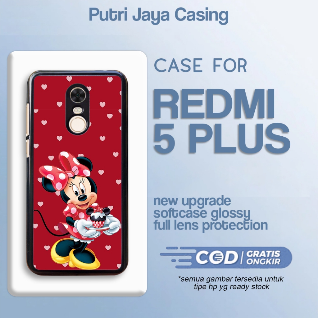 case xiaomi redmi 5 plus casing terbaru motif aesthe minnie 06 casing estetik keren cute cewek cowok