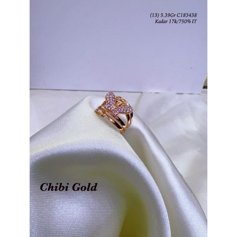 Cincin kupu kupu italy Cincin emas 750 kadar 17k Chibi gold