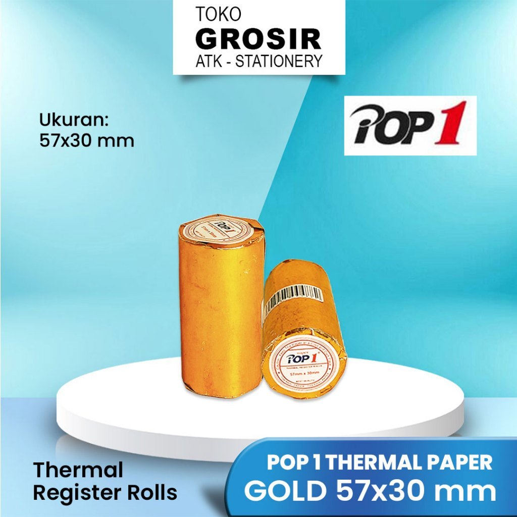 

POP1 THERMAL PAPER GOLD 57x30 mm / KERTAS THERMAL