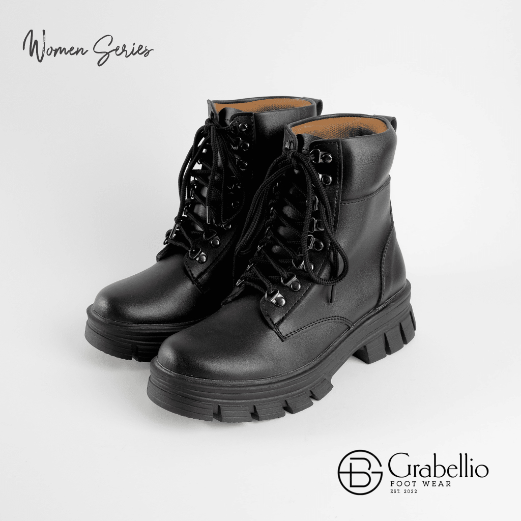 GRABELLIO - HILLARY BOOTS | Sepatu Boots Tinggi Wanita | Boots Hak Tinggi Wanita