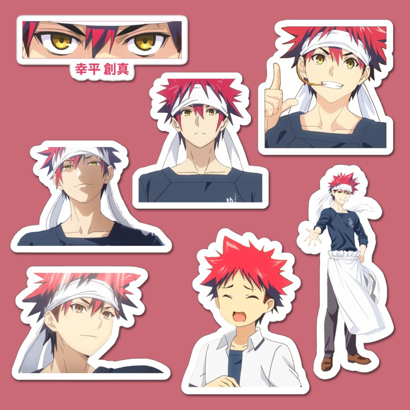 Sticker Anime Shokugeki no soma Souma Yukihira megumi tokokoro food wars nakiri erina nakiri alice