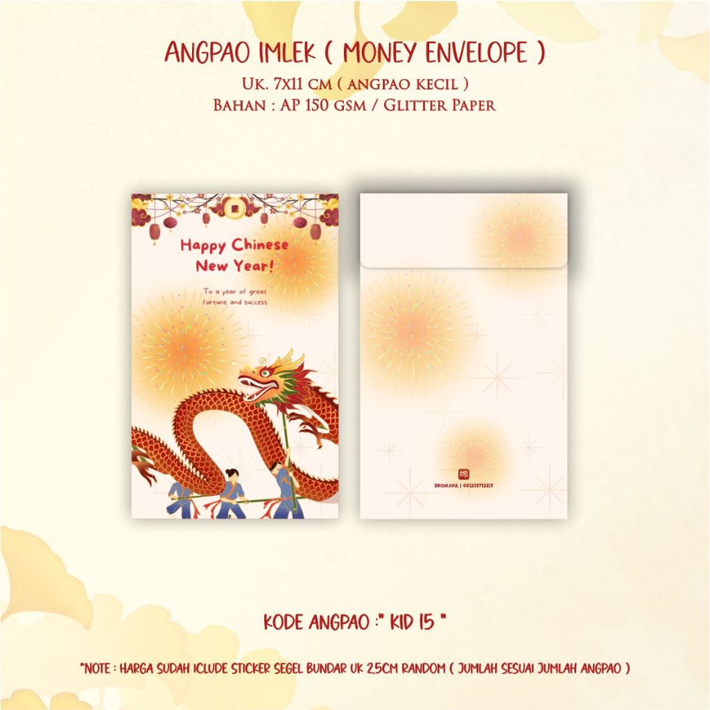 

Angpao Imlek Kecil | Money Envelope | KID 15 | New Stock 2024
