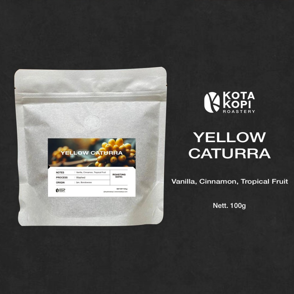 

Kota Kopi Roastery - Yellow Caturra - Vanilla with Cinnamon Fragrance Biji Kopi Bubuk Single Origin 200 gram 100 gram 200g 100g