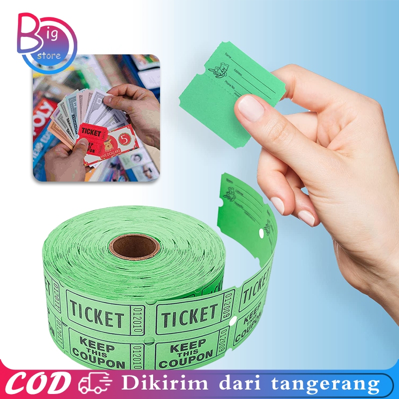 

500pcs/roll Kupon Jalan Sehat Menulis Tiket Event Voucher Sobek Tiket Masuk Tiket Wisata Voucher Diskon