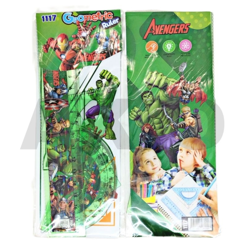 

Penggaris Set Lengkap 4 Pcs Karakter SUPERHERO AVENGERS HULK CAPTAIN AMERIKA IRONMAN 1117 Segitiga Busur Garisan Pola Murah
