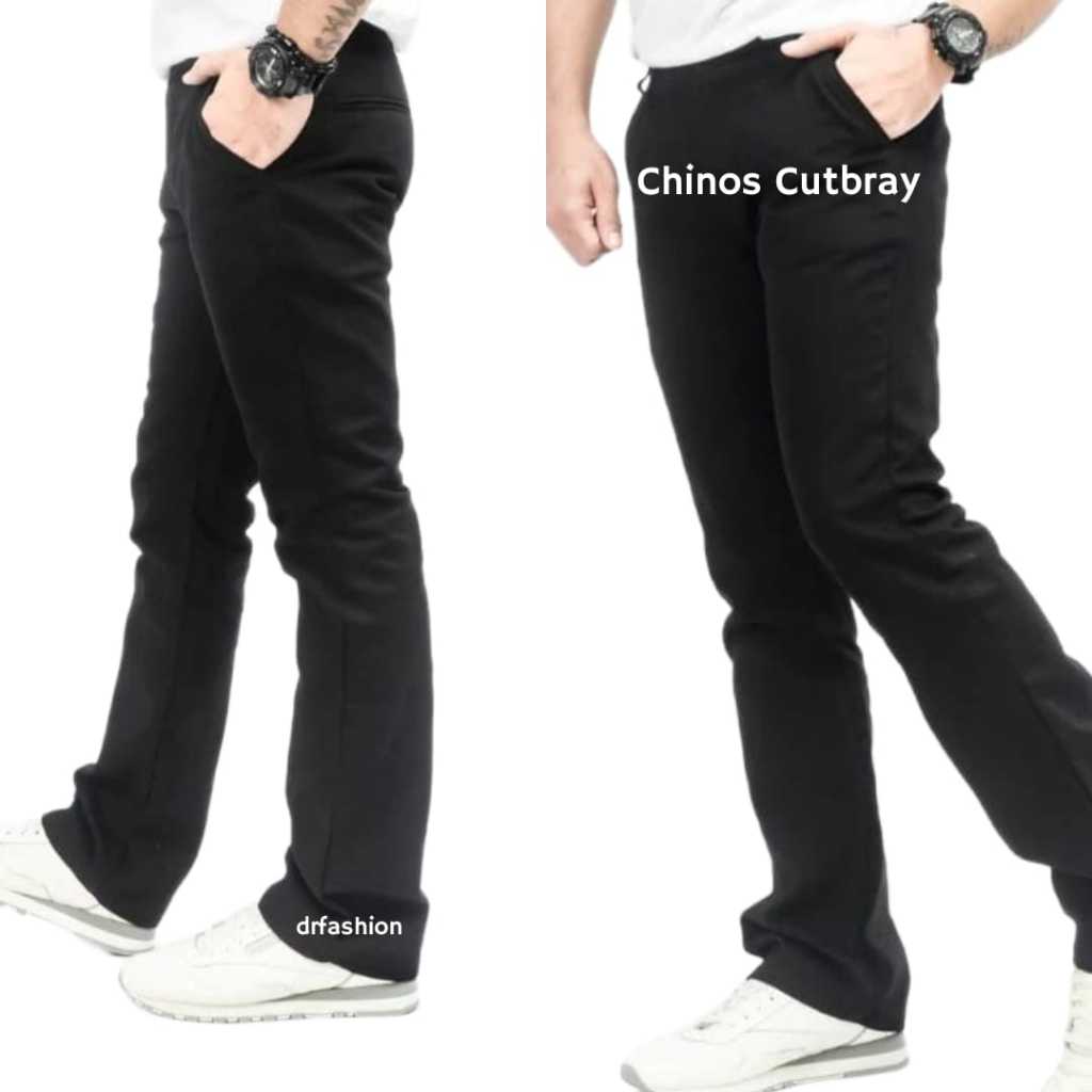 CHINOS CUTBRAY SLIMFIT CELANA PANJANG PRIA KATUN TWILL BAWAH LEBAR