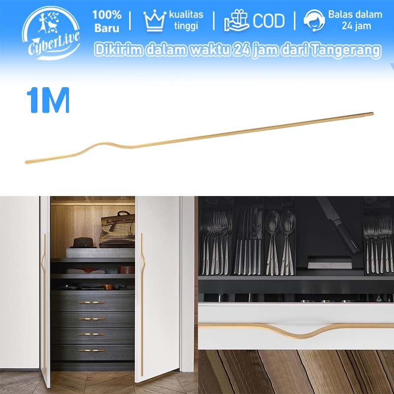 1 Meter Gagang Lemari Panjang Gold Handle Tarikan Lemari