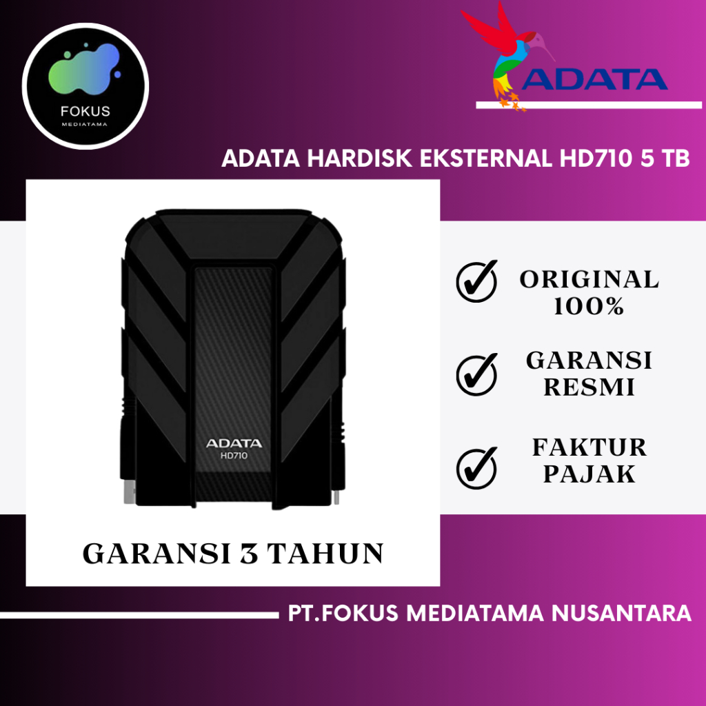 Harddisk Eksternal Adata 5TB HD710 Pro - HD710 5TB USB 3.1