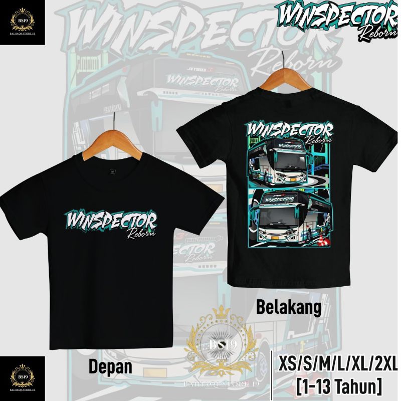 KAOS ANAK VIRAL BUS MANIA WINSPECTOR MAUDI GRATIS STICKER