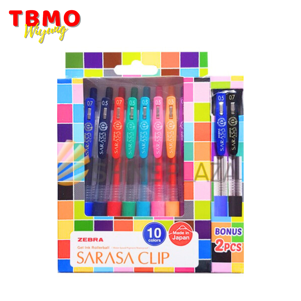 

TBMO Bolpen Sarasa Clip Set Isi 10 Free 2 Pcs