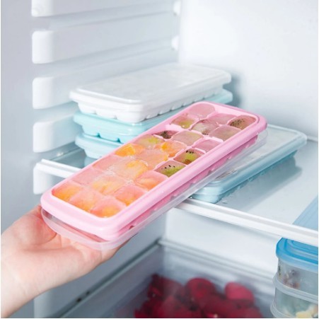 Cetakan Es Batu Cokelat Jelly Silicone 24 & 36 Sekat Ice Cube Tray Mold Dengan Penutup Food Grade An