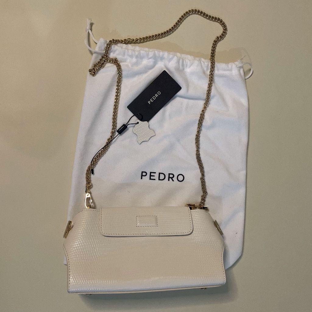 (PEDRO ORIGINAL, NEW) Tas Sling Bag Croco Magnet Putih Mini / Medium