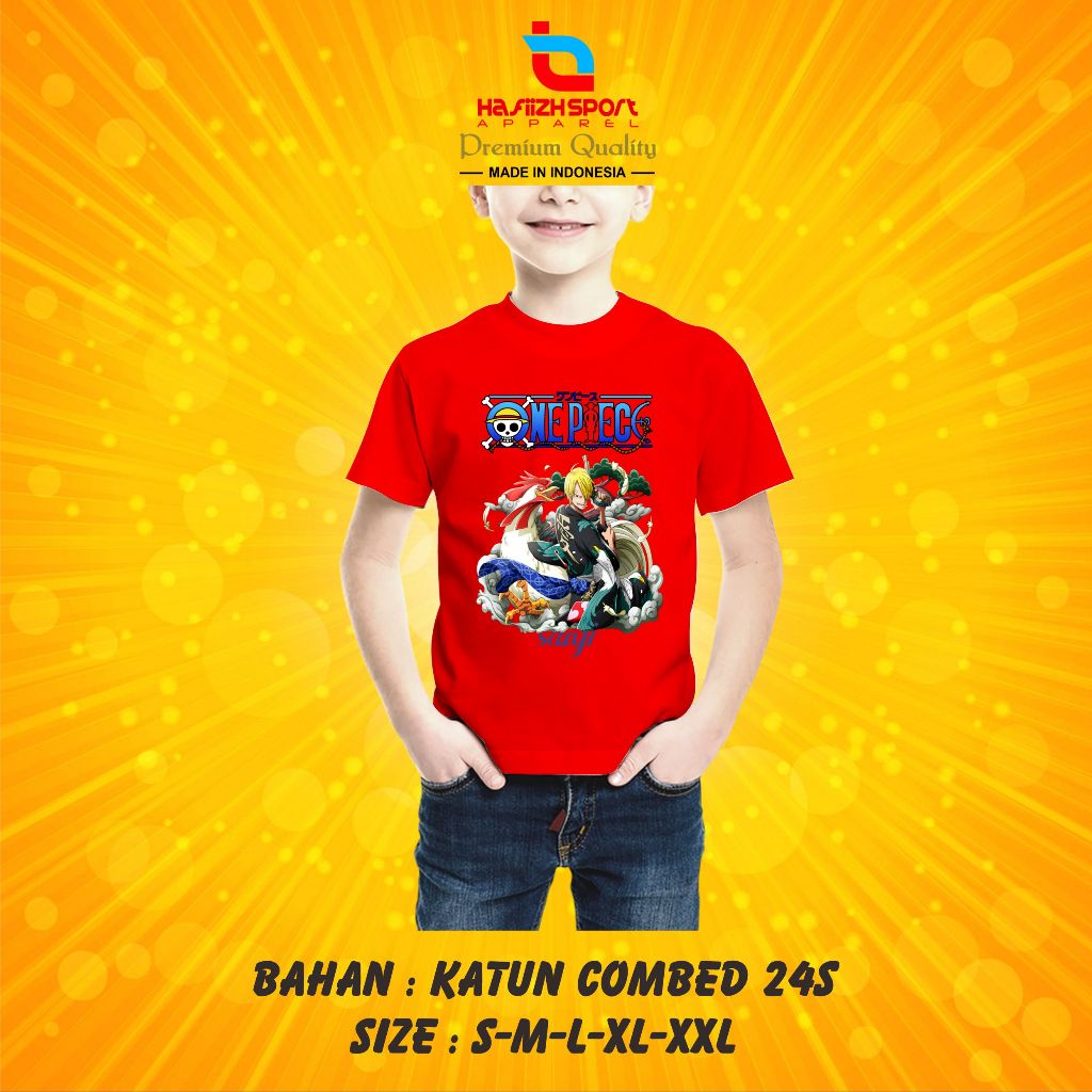 KAOS BAJU ANAK ANIME ONE PIECE SANJI PREMIUM