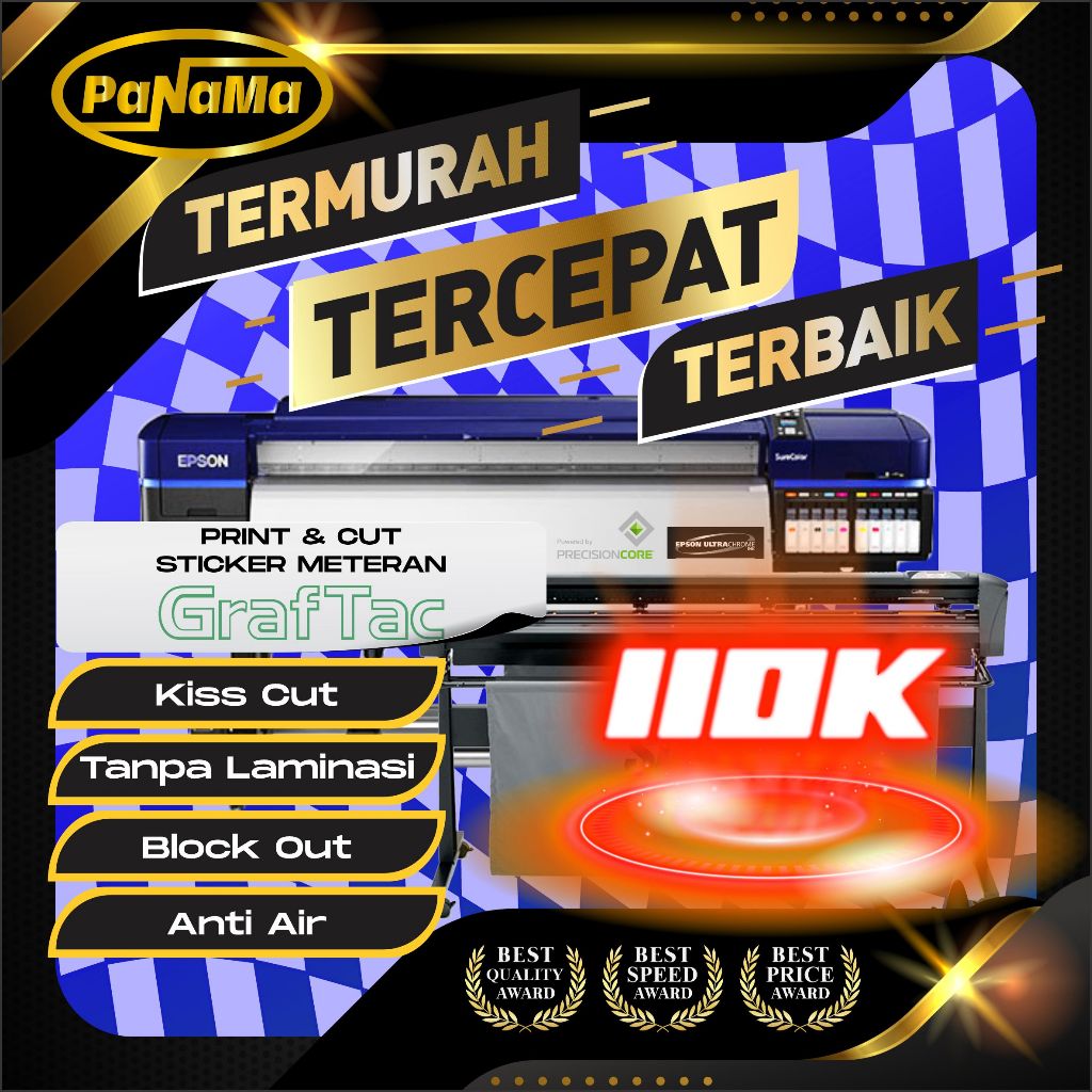 

Print & Cut Sticker GRAFTAC Blockout, Cetak + Cutting Stiker Graftac BO Meteran Murah
